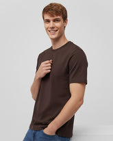 Solid Coffee Brown Cotton T-Shirt